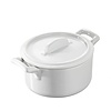 REVOL Casserole dish in white porcelain with lid, white color Belle Cuisine Round Casserole line REVOL
