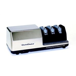 Chef's Choice Ostrzałka elektryczna, 3 stopniowa, 175 W z diamentowymi dyskami, srebrna Chef's Choice Ostrzałka elektryczna, 3 stopniowa, 175 W z diamentowymi dyskami, srebrna