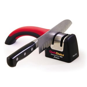 Chef's Choice Manual Knife Grinder, 2 Stage with Diamond Stone, Dedicated to Asian Knives, Black-Red Chef's Choice Manual Knife Grinder, 2 Stage with Diamond Stone, Dedicated to Asian Knives, Black-Red