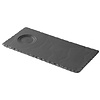 REVOL Slate-effect ceramic dessert tray with indent, matt slate style color Basalt Tray With Well For 8/18Cl line REVOL