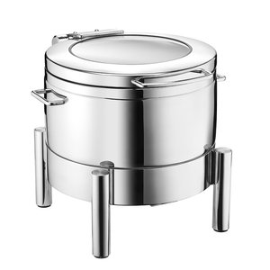 Verlo Induction or Pasta Round Chafing Dish with a Glass Hinged Cover 11 L Verlo Induction or Pasta Round Chafing Dish with a Glass Hinged Cover 11 L