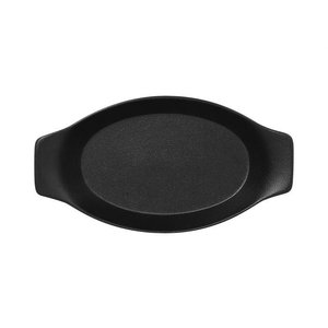 Rak Oval platter with grip, 20 x 11 cm, black Chef's Fusion line PORCELAIN Rak Oval platter with grip, 20 x 11 cm, black Chef's Fusion line PORCELAIN