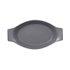 Rak Oval platter with grip, 20 x 11 cm, grey Chef's Fusion line PORCELAIN Rak Oval platter with grip, 20 x 11 cm, grey Chef's Fusion line PORCELAIN