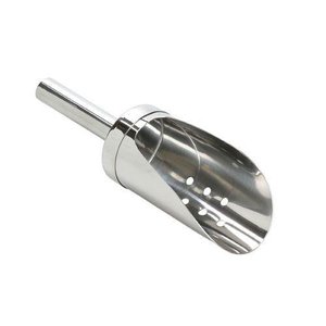 Bareq Stainless Steel Ice Scoop Ø45x190 mm, Silver, Perforated