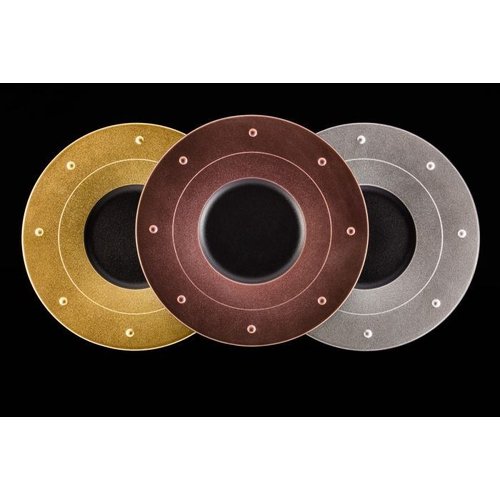 Rak Talerz płytki, Ø310 mm, Metalfusion, zdobiony, brązowy