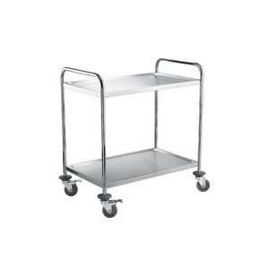 TOM-GAST Stainless Steel 2 Tier Service Trolley 950 x 855 x 530 mm TOM-GAST Stainless Steel 2 Tier Service Trolley 950 x 855 x 530 mm