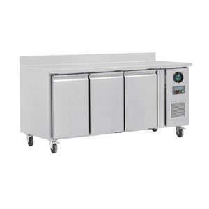 Polar Refrigeration  Tripple Door Freezer Table with Splashback 417 L, from -20 °C to -10 °C, Side-Mounted Compressor