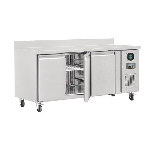 Polar Refrigeration  Tripple Door Freezer Table with Splashback 417 L, from -20 °C to -10 °C, Side-Mounted Compressor