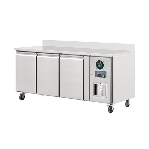 Polar Refrigeration  Tripple Door Freezer Table with Splashback 417 L, from -20 °C to -10 °C, Side-Mounted Compressor