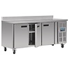 Polar Refrigeration  Tripple Door Freezer Table with Splashback 417 L, from -20 °C to -10 °C, Side-Mounted Compressor