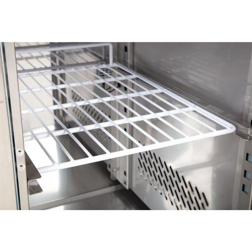 Polar Refrigeration  Tripple Door Freezer Table with Splashback 417 L, from -20 °C to -10 °C, Side-Mounted Compressor