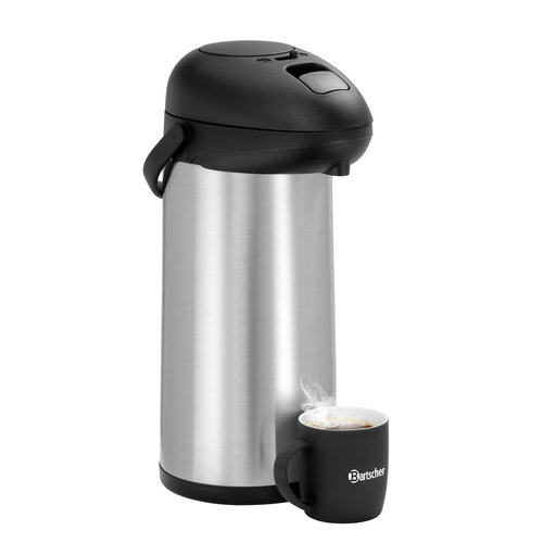 Bartscher Stainless steel thermos flask with pump 5 L Bartscher Stainless steel thermos flask with pump 5 L