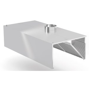 INOXI Wall mounted box extractor hood | 1300x1100 mm