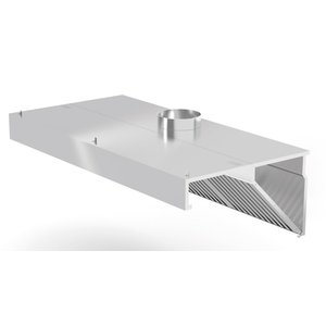 INOXI Wall mounted angled extractor hood | 2300x1200 mm