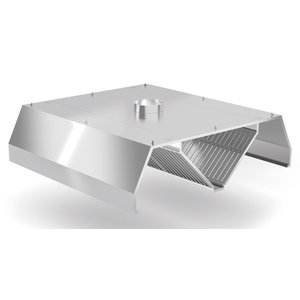 INOXI Central trapezoid extractor hood | 2800x2000 mm INOXI Central trapezoid extractor hood | 2800x2000 mm