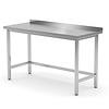 INOXI Reinforced work table with splashback without shelf | 1000x700 mm