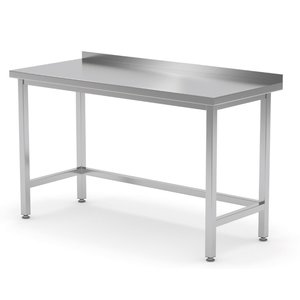 INOXI Reinforced work table with splashback without shelf | 1300x600 mm INOXI Reinforced work table with splashback without shelf | 1300x600 mm