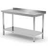 INOXI Work table with splashback and undershelf | 900x600 mm