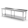 INOXI Work table with splashback and undershelf | 2500x600 mm