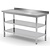 INOXI Work table with splashback and two undershelves | 1200x600 mm