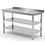 INOXI Work table with splashback and two undershelves | 1600x600 mm