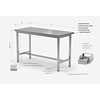 INOXI Reinforced centre work table without splashback or shelf | 1200x700 mm INOXI Reinforced centre work table without splashback or shelf | 1200x700 mm