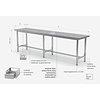 INOXI Stół centralny wzmocniony bez półki | 2500x700 mm INOXI Stół centralny wzmocniony bez półki | 2500x700 mm