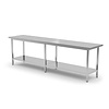 INOXI Centre work table without splashback with undershelf | 2400x700 mm
