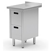 INOXI Work table with splashback and two drawers | 430x700 mm
