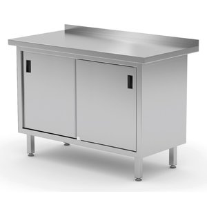 INOXI Stół przyścienny szafka z drzwiami suwanymi | 1300x600 mm INOXI Stół przyścienny szafka z drzwiami suwanymi | 1300x600 mm