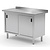 INOXI Work table with splashback, cabinet with sliding doors | 1800x600 mm