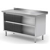INOXI Open fronted work table with splashback | 600x600 mm INOXI Open fronted work table with splashback | 600x600 mm
