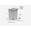 INOXI Work table with splashback and tiltable waste bin | 430x600 mm