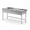 INOXI Stół z trzema zlewami bez półki - komory po prawej stronie | 1500x700 mm INOXI Stół z trzema zlewami bez półki - komory po prawej stronie | 1500x700 mm