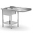 INOXI Table with sink, undershelf and space for fridge or dishwasher - sink on left side | 1200x700 mm