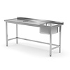 INOXI Table with sink and waste hole - sink on right side | 1800x600 mm INOXI Table with sink and waste hole - sink on right side | 1800x600 mm