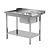 INOXI Loading table for dishwashers with sink and undershelf - left | 1000x760 mm