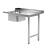 INOXI Loading table for dishwashers with sink on two legs - right | 1000x760 mm