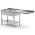 INOXI Table with two sinks, undershelf and space for fridge or dishwasher - sinks on left side | 1600x600 mm