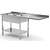 INOXI Table with two sinks, undershelf and space for fridge or dishwasher - sinks on left side | 2400x700 mm