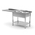 INOXI Table with two sinks, undershelf and space for fridge or dishwasher - sinks on right side | 1600x700 mm