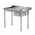 INOXI Loading table for dishwashers with sink without shelf - left | 900x700 mm