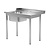 INOXI Loading table for dishwashers with sink without shelf - right | 1200x760 mm
