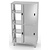 INOXI Stainless steel double-sided cupboard with partition and sliding doors, dimensions 800x600x(h)2000 mm