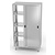 INOXI Stainless steel double-sided cupboard with sliding doors, dimensions 900x500x(h)1800 mm