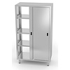 INOXI Stainless steel double-sided cupboard with sliding doors, dimensions 1200x500x(h)1800 mm