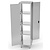 INOXI Stainless steel double-sided cupboard with hinged doors, dimensions 400x600x(h)1800 mm