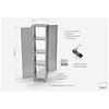 INOXI Stainless steel double-sided cupboard with hinged doors, dimensions 500x600x(h)2000 mm