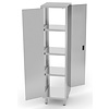 INOXI Stainless steel double-sided cupboard with hinged doors, dimensions 600x500x(h)2000 mm