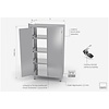 INOXI Stainless steel double-sided cupboard with hinged doors, dimensions 700x600x(h)2000 mm